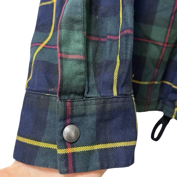 Polo Ralph Lauren Mens Plaid Hooded Snap Front Shirt Size XXL Green Preppy Logo - Picture 6 of 13